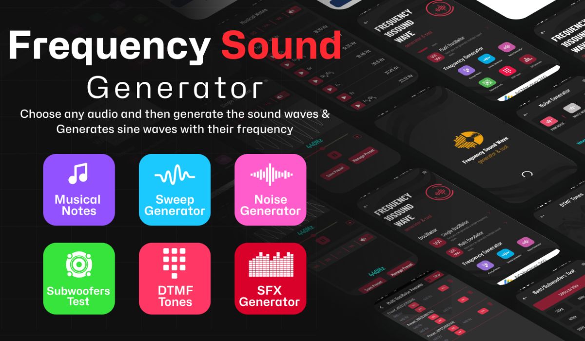Frequency Sound Generator là một ứng dụng mạnh mẽ tạo ra sóng âm với tần số lên đến 22.000Hz